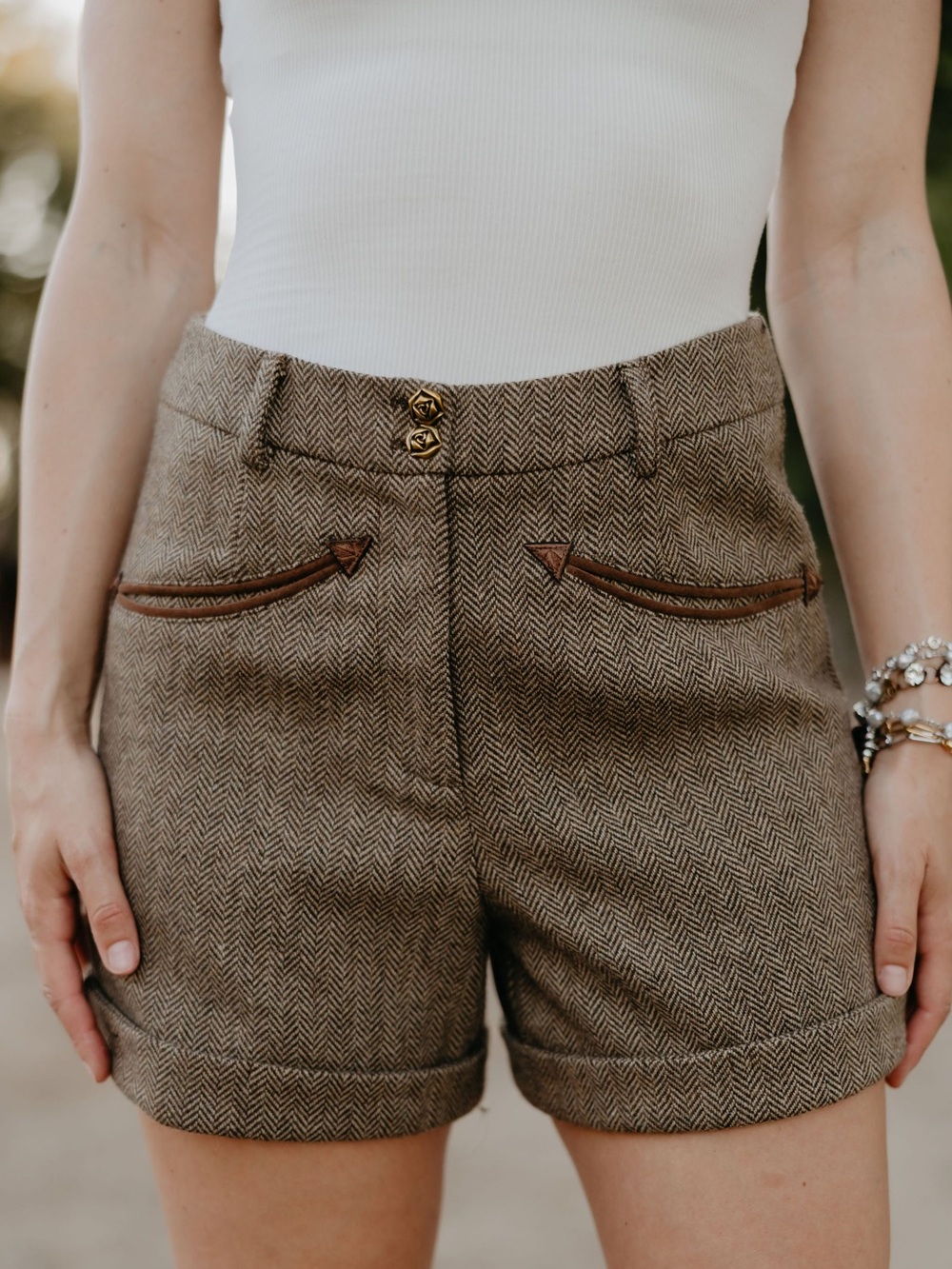 NWT Holman Herringbone Herringbone Shorts by Rodeo Quincy